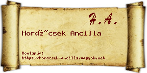 Horácsek Ancilla névjegykártya